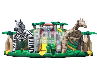 Strong 0.55mm PVC Zebra Inflatable Playground With Slide Factory Price  BY-IP-060